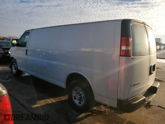 2019 Chevrolet Express Cargo Van with VIN 1GCWGBFP3K1224883, listed as a Copart auction lot 87595485 with 0 mi miles and Salvage Title. Bid and sale history available at carsss.com. Image 2.