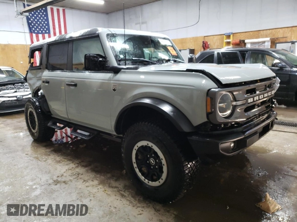 2024 Ford Bronco Big Bend with VIN 1FMDE7BH2RLA40943, listed as a Copart auction lot 46072505 with 17,077 mi miles and Non Repairable. Bid and sale history available at DreamBid. Image 4.
