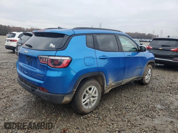 2018 Jeep Compass Sport with VIN 3C4NJCAB2JT287351, listed as a Copart auction lot 83685394 with 67,046 mi miles and Salvage Title. Bid and sale history available at carsss.com. Image 3.