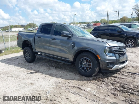 2024 Ford Ranger XLT with VIN 1FTER4HH8RLE43554, listed as a IAAI auction lot 41638799 with 1,623 mi miles. Bid and sale history available at carsss.com. Image 1.