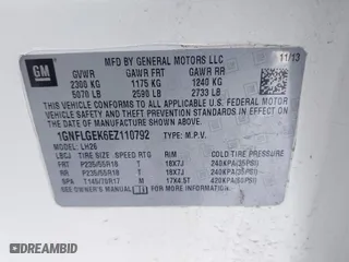 2014 Chevrolet Equinox LT with VIN 1GNFLGEK6EZ110792, listed as a IAAI auction lot 41413739 with 113,357 mi miles. Bid and sale history available at carsss.com. Image 9.