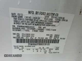 2011 Ford Flex Limited w/Ecoboost with VIN 2FMHK6DT8BBD28185, listed as a Copart auction lot 48962345 with 181,775 mi miles and Salvage Title. Bid and sale history available at carsss.com. Image 14.