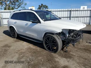 2022 Mercedes-Benz GLS 450 with VIN 4JGFF5KE1NA698159, listed as a Copart auction lot 42508364 with 23,585 mi miles and . Bid and sale history available at DreamBid. Image 4.