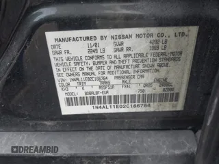 2002 Nissan Altima S z VIN 1N4AL11E02C166764, wystawiony jako IAAI lot #41907063 z przebiegiem Nie podano mil oraz . Historia ofert i sprzedaży dostępna na DreamBid. Obrazek 9.