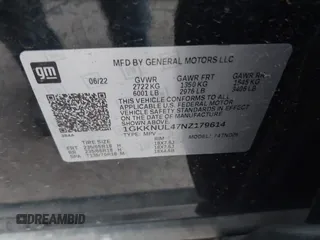 2022 GMC Acadia SLT with VIN 1GKKNUL47NZ179614, listed as a IAAI auction lot 41351434 with 22,901 mi miles and . Bid and sale history available at DreamBid. Image 9.