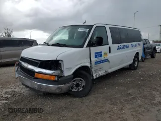 2014 Chevrolet Express Passenger LT with VIN 1GAZG1FG2E1154233, listed as a Copart auction lot 63480385 with Not provided miles and Non repairable. Bid and sale history available at DreamBid. Image 1.