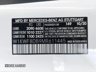 2021 Mercedes-Benz C 300 with VIN W1KWF8DB9MR611445, listed as a IAAI auction lot 41960300 with 32,862 mi miles and . Bid and sale history available at DreamBid. Image 9.