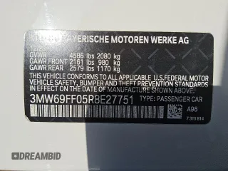 2024 BMW 3 Series 330i with VIN 3MW69FF05R8E27751, listed as a Copart auction lot 54630025 with 34,919 mi miles and Clean Title. Bid and sale history available at carsss.com. Image 12.
