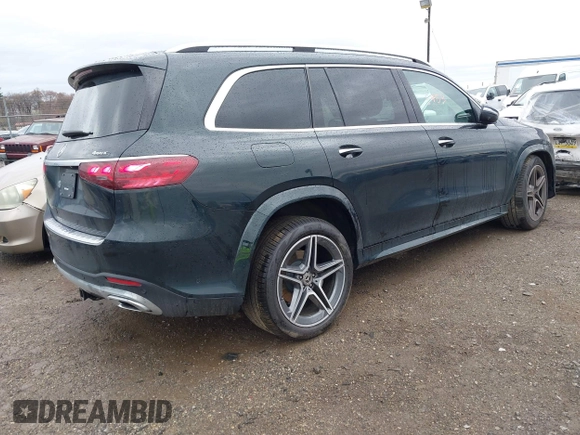 2025 Mercedes-Benz GLS 450 with VIN 4JGFF5KE4SB333111, listed as a IAAI auction lot 41955453 with 1,985 mi miles and . Bid and sale history available at DreamBid. Image 4.