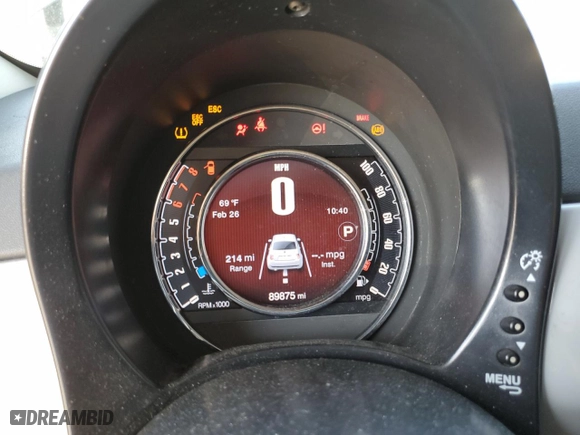 2017 FIAT 500 Pop with VIN 3C3CFFKR9HT700015, listed as a Copart auction lot 46693895 with 89,875 mi miles and Salvage Title. Bid and sale history available at carsss.com. Image 9.