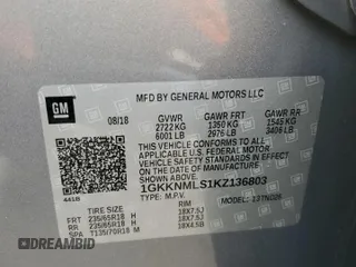 2019 GMC Acadia SLT with VIN 1GKKNMLS1KZ136803, listed as a Copart auction lot 50309655 with 55,987 mi miles and Salvage Title. Bid and sale history available at carsss.com. Image 13.