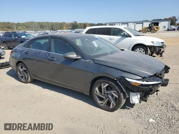 2024 Hyundai Elantra SEL with VIN KMHLS4DG0RU717599, listed as a Copart auction lot 76830314 with 7,205 mi miles and Salvage title. Bid and sale history available at DreamBid. Image 4.