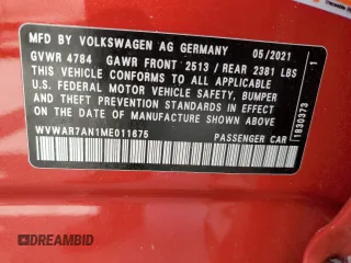 2021 Volkswagen Arteon SE с VIN WVWAR7AN1ME011675, выставлен на аукционе Copart как лот 77198614 с пробегом 114 332 миль миль и На запчасти • Non repairable. История ставок и продаж доступна на DreamBid. Изображение 13.