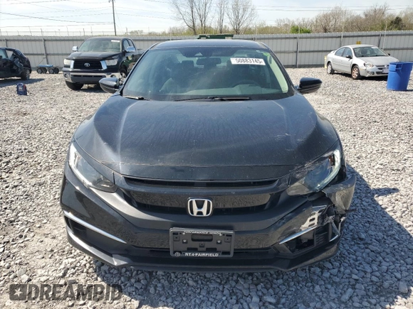 2019 Honda Civic LX with VIN 19XFC2F61KE011429, listed as a Copart auction lot 50883145 with 45,342 mi miles and Salvage Title. Bid and sale history available at DreamBid. Image 5.