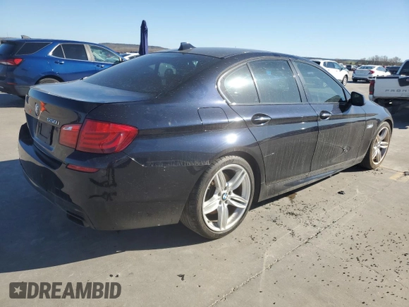 2013 BMW 5 Series 550i with VIN WBAFR9C50DDX80153, listed as a Copart auction lot 43180625 with 128,521 mi miles and Salvage Title. Bid and sale history available at carsss.com. Image 3.