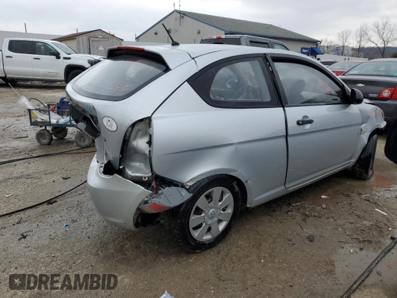 2007 Hyundai Accent GS with VIN KMHCM36C17U041160, listed as a Copart auction lot 45199895 with 225,096 mi miles and Non Repairable. Bid and sale history available at carsss.com. Image 3.