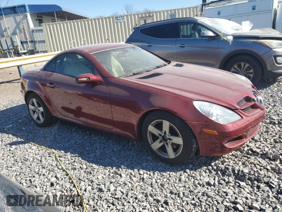 2007 Mercedes-Benz SLK-Class 3.0L with VIN WDBWK54F17F141102, listed as a Copart auction lot 46581855 with 0 mi miles and Salvage Title. Bid and sale history available at carsss.com. Image 4.