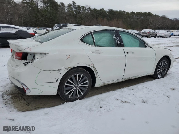 2018 Acura TLX w/Advance Pkg with VIN 19UUB3F70JA005505, listed as a Copart auction lot 45715695 with 49,311 mi miles and Salvage Title. Bid and sale history available at carsss.com. Image 3.