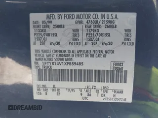 1999 Ford Ranger XL with VIN 1FTYR14V1XPB59485, listed as a IAAI auction lot 42655369 with 109,738 mi miles and . Bid and sale history available at DreamBid. Image 9.