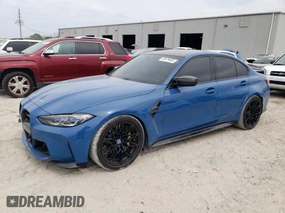 2023 BMW M3 Competition xDrive with VIN WBS43AY07PFP17918, listed as a Copart auction lot 58379405 with 11,581 mi miles and Salvage title. Bid and sale history available at DreamBid. Image 1.
