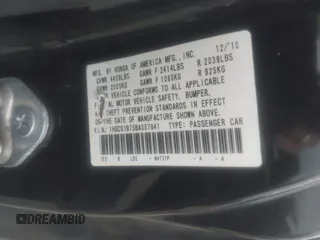 2011 Honda Accord EX с VIN 1HGCS1B75BA007841, выставлен на аукционе IAAI как лот 42597249 с пробегом 217 501 миль миль и . История ставок и продаж доступна на DreamBid. Изображение 9.