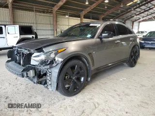 2017 Infiniti QX70 z VIN JN8CS1MU0HM141332, wystawiony jako Copart lot #37035124 z przebiegiem 110 791 mil mil oraz Szkoda całkowita • Salvage title. Historia ofert i sprzedaży dostępna na DreamBid. Obrazek 1.