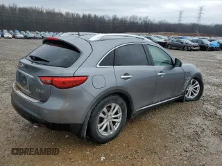 2017 Infiniti QX70 with VIN JN8CS1MW7HM410458, listed as a Copart auction lot 43272385 with 106,311 mi miles and Salvage title. Bid and sale history available at DreamBid. Image 3.
