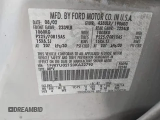 2003 Ford Escape XLS Popular with VIN 1FMYU02123KA32790, listed as a IAAI auction lot 42122524 with 244,560 mi miles and . Bid and sale history available at DreamBid. Image 9.