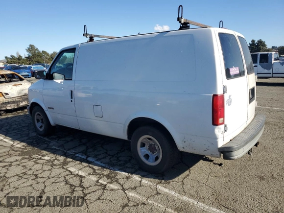 1997 Chevrolet Astro Cargo Van with VIN 1GCDM19W1VB235702, listed as a Copart auction lot 43759595 with 196,881 mi miles and Salvage Title. Bid and sale history available at carsss.com. Image 2.