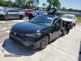 2022 Honda Civic EX-L z VIN 19XFL1H75NE008666, wystawiony jako Copart lot #52717775 z przebiegiem Nie podano mil oraz Nie do naprawy • Non repairable. Historia ofert i sprzedaży dostępna na DreamBid. Obrazek 1.
