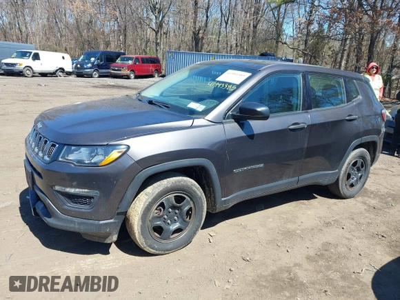 2018 Jeep Compass Sport with VIN 3C4NJCAB7JT107040, listed as a IAAI auction lot 41993385 with 251,154 mi miles. Bid and sale history available at carsss.com. Image 14.