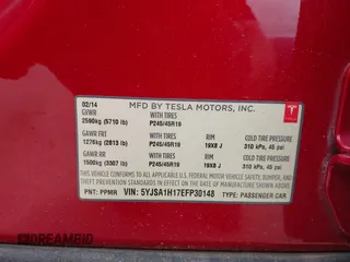 2014 Tesla Model S 60 with VIN 5YJSA1H17EFP30148, listed as a IAAI auction lot 39188024 with Not Provided miles and . Bid and sale history available at DreamBid. Image 9.