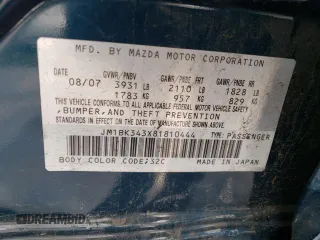 2008 Mazda 3 S Touring with VIN JM1BK343X81810444, listed as a Copart auction lot 50779035 with 129,463 mi miles and Salvage Title. Bid and sale history available at DreamBid. Image 14.