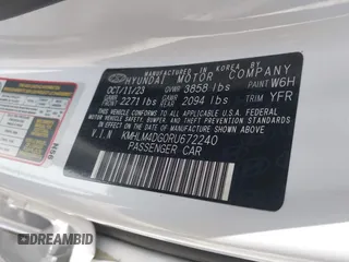2024 Hyundai Elantra SEL с VIN KMHLM4DG0RU672240, выставлен на аукционе IAAI как лот 42190278 с пробегом 28 084 миль миль и . История ставок и продаж доступна на DreamBid. Изображение 9.