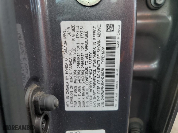 2019 Honda CR-V LX with VIN 2HKRW6H39KH218788, listed as a Copart auction lot 50645285 with 27,153 mi miles and Salvage Title. Bid and sale history available at carsss.com. Image 13.