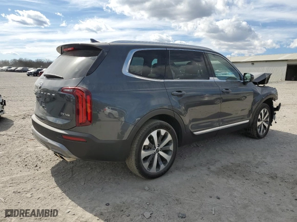 2021 Kia Telluride EX with VIN 5XYP3DHC6MG139805, listed as a Copart auction lot 46954405 with 54,522 mi miles and Salvage Title. Bid and sale history available at carsss.com. Image 3.