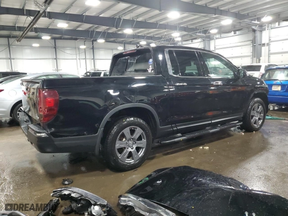 2020 Honda Ridgeline RTL-E with VIN 5FPYK3F79LB011191, listed as a Copart auction lot 44537785 with 108,505 mi miles and Salvage Title. Bid and sale history available at carsss.com. Image 3.