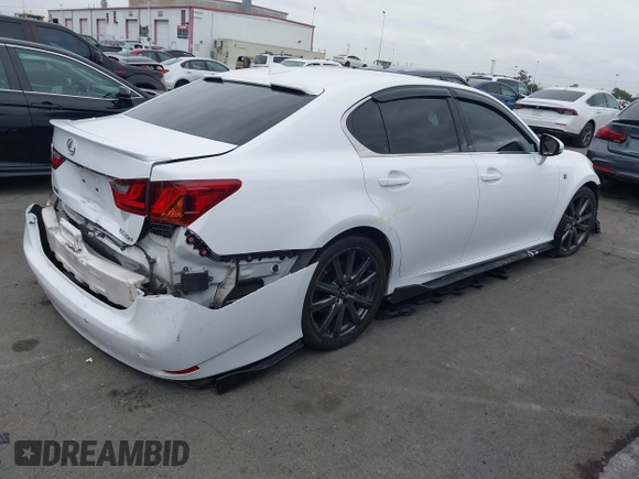 2015 Lexus GS 350 with VIN JTHBE1BL3FA014029, listed as a IAAI auction lot 42043446 with 142,258 mi miles. Bid and sale history available at carsss.com. Image 4.