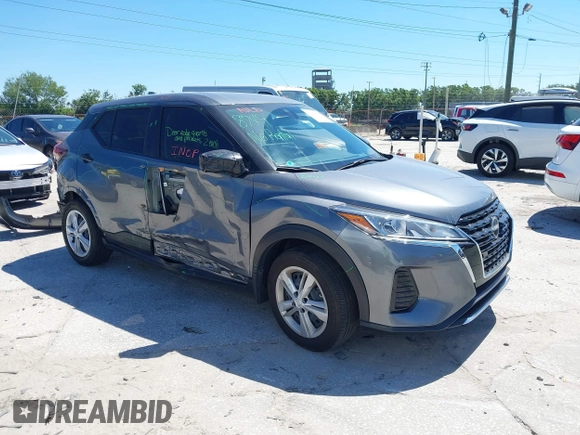 2023 Nissan Kicks S with VIN 3N1CP5BV5PL552026, listed as a IAAI auction lot 41882997 with 16,623 mi miles. Bid and sale history available at carsss.com. Image 1.