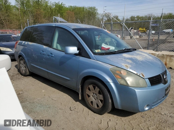 2004 Nissan Quest S with VIN 5N1BV28U24N331681, listed as a Copart auction lot 53614465 with 0 mi miles and Salvage Title. Bid and sale history available at carsss.com. Image 4.
