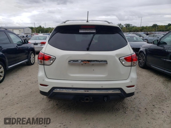 2014 Nissan Pathfinder S z VIN 5N1AR2MM4EC705596, wystawiony jako Copart lot #72656534 z przebiegiem 57 357 mil mil oraz Czysty tytuł • Clean title. Historia ofert i sprzedaży dostępna na DreamBid. Obrazek 6.