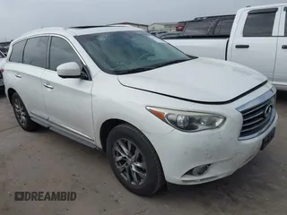 2013 Infiniti JX35 with VIN 5N1AL0MN0DC336166, listed as a IAAI auction lot 41921008 with 210,268 mi miles and . Bid and sale history available at DreamBid. Image 1.