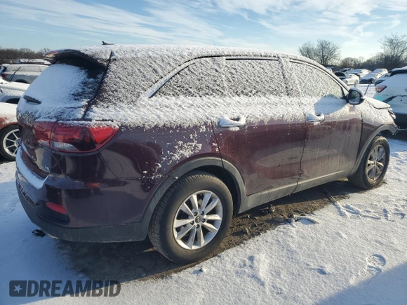 2019 Kia Sorento LX with VIN 5XYPGDA58KG475467, listed as a Copart auction lot 43527405 with 124,337 mi miles and Salvage Title. Bid and sale history available at carsss.com. Image 3.