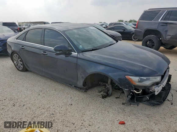 2014 Audi A6 Premium Plus with VIN WAUGFAFC7EN153034, listed as a Copart auction lot 57344305 with 82,837 mi miles and Salvage title. Bid and sale history available at DreamBid. Image 4.