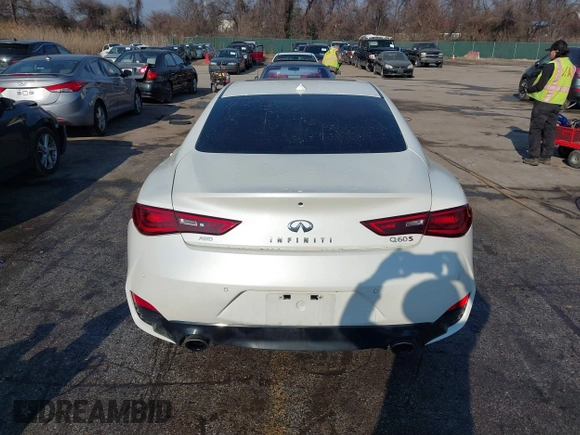 2017 Infiniti Q60 Red Sport 400 with VIN JN1FV7EL6HM701933, listed as a IAAI auction lot 41485664 with 72,496 mi miles and . Bid and sale history available at carsss.com. Image 16.