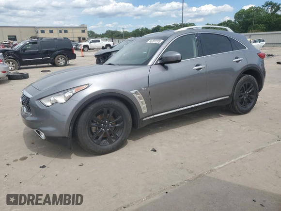 2017 Infiniti QX70 with VIN JN8CS1MU0HM141234, listed as a Copart auction lot 56102205 with 154,546 mi miles and Salvage title. Bid and sale history available at DreamBid. Image 1.