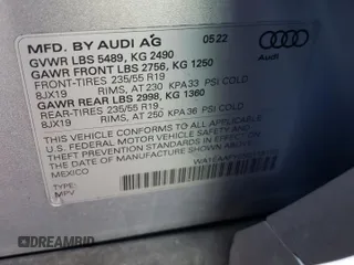 2022 Audi Q5 S line Premium Plus with VIN WA1EAAFY6N2115150, listed as a Copart auction lot 70797122 with 3,544 mi miles. Bid and sale history available at carsss.com. Image 13.