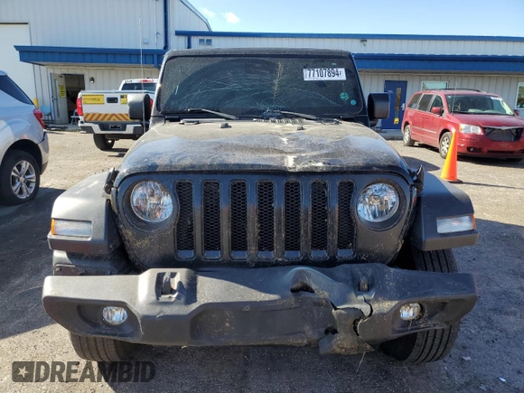 2023 Jeep Wrangler Sport with VIN 1C4HJXDN9PW512460, listed as a Copart auction lot 77107894 with 23,142 mi miles and Salvage Title. Bid and sale history available at DreamBid. Image 5.
