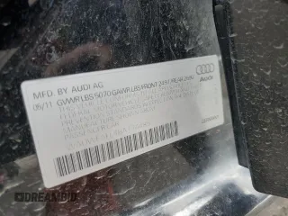 2011 Audi A4 Premium Plus with VIN WAUWFAFL4BA174485, listed as a Copart auction lot 45367115 with 160,394 mi miles and Salvage title. Bid and sale history available at DreamBid. Image 12.
