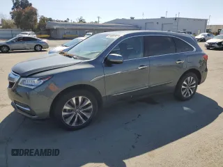 2015 Acura MDX Tech Pkg with VIN 5FRYD3H45FB005204, listed as a Copart auction lot 49909375 with 107,281 mi miles and Salvage Title. Bid and sale history available at carsss.com. Image 1.